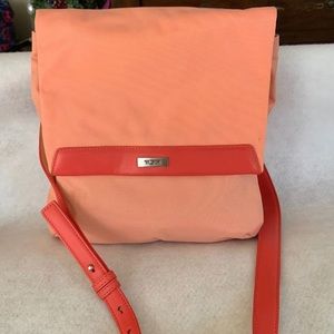Tumi Nylon & Leather Orange Crossbody Bag